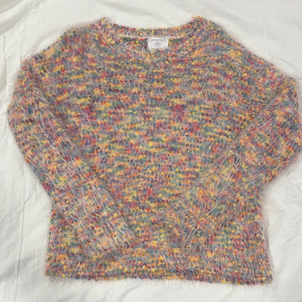 Multicolor Fuzzy Knit Sweater